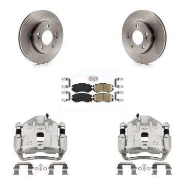 Front Disc Brake Caliper Rotors And Ceramic Pads Kit For 2010-2011 Kia Soul 1.6L KC8-100622N