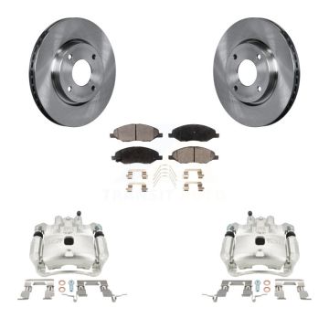 Front Disc Brake Caliper Rotors And Ceramic Pads Kit For 2008 Nissan Versa 4-Wheel ABS KC8-100622T