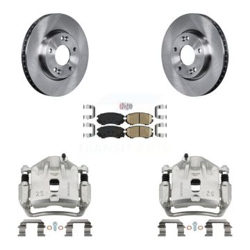 Front Disc Brake Caliper Rotors And Ceramic Pads Kit For 2010-2011 Kia Soul 2.0L KC8-100623N