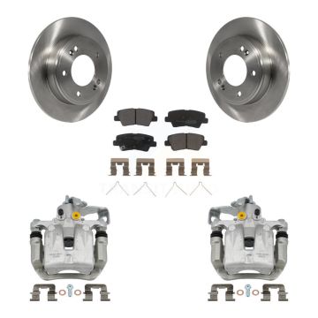 Rear Disc Brake Caliper Rotors And Semi-Metallic Pad Kit For Hyundai Veloster Elantra GT KC8-100623P