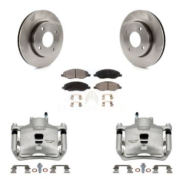 Front Disc Brake Caliper Rotors And Ceramic Pads Kit For 2009-2011 Nissan Versa 1.6L KC8-100623T