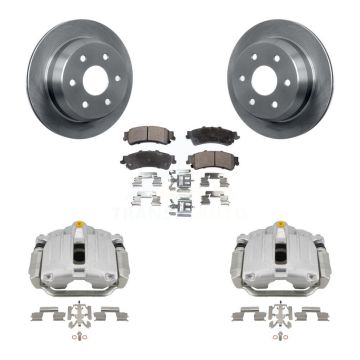 Rear Brake Caliper Rotor & Semi-Metallic Pad Kit For Chevrolet GMC Silverado 1500 Sierra KC8-100624P