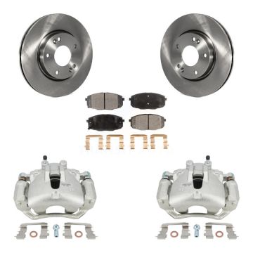 Front Disc Brake Caliper Rotors And Ceramic Pads Kit For Hyundai Elantra KC8-100624T