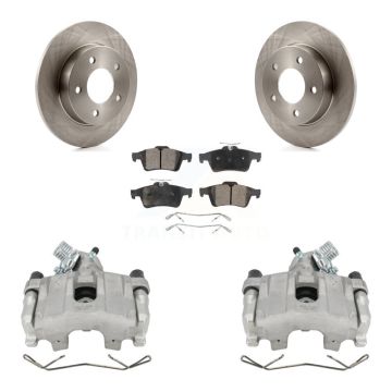 Rear Disc Brake Caliper Rotors And Semi-Metallic Pads Kit For Mazda 3 Sport KC8-100627P