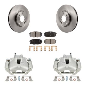 Front Disc Brake Caliper Rotors And Ceramic Pads Kit For Kia Forte5 2.0L KC8-100627T