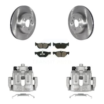 Rear Brake Caliper Rotors Semi-Metallic Pad Kit For 2013 BMW 328i xDrive Coupe with 3.0L KC8-100629S