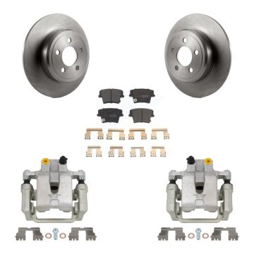 Rear Brake Caliper Rotor Semi-Metallic Pad Kit For Dodge Chrysler 300 Charger Challenger KC8-100630P