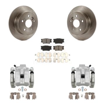 Rear Disc Brake Caliper Rotors Semi-Metallic Pad Kit For Toyota Camry Lexus ES350 Avalon KC8-100630S