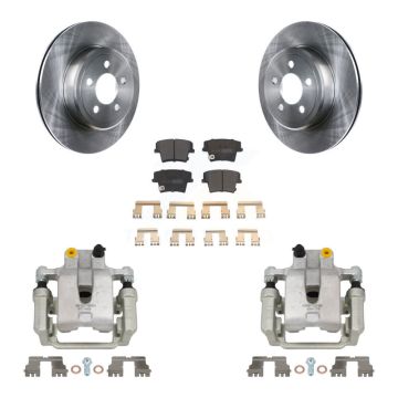Rear Brake Caliper Rotors Semi-Metallic Pad Kit For Chrysler 300 Dodge Challenger Magnum KC8-100631P