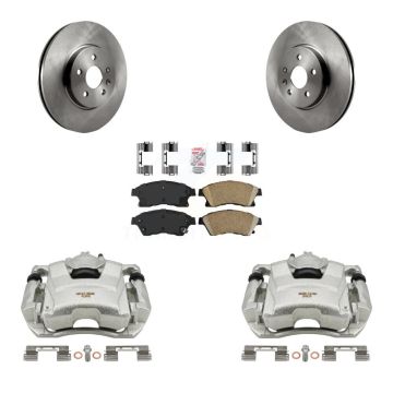 Front Disc Brake Caliper Rotors And Ceramic Pads Kit For 2013-2014 Chevrolet Sonic RS KC8-100632N