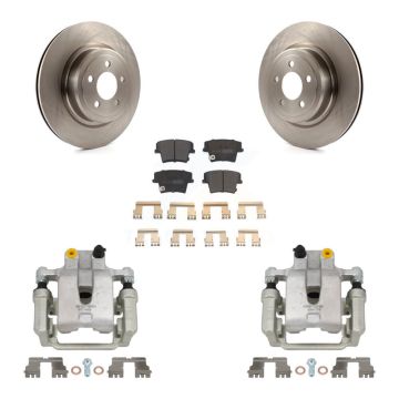 Rear Brake Caliper Rotor And Semi-Metallic Pad Kit For Dodge Charger With Police Package KC8-100632P