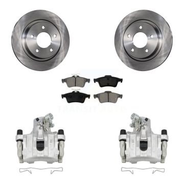 Rear Disc Brake Caliper Rotors And Semi-Metallic Pads Kit For Mazda 3 Sport KC8-100632S