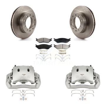 Front Brake Caliper Rotors Ceramic Pad Kit For Ford F-450 Super Duty F-550 International KC8-100632T