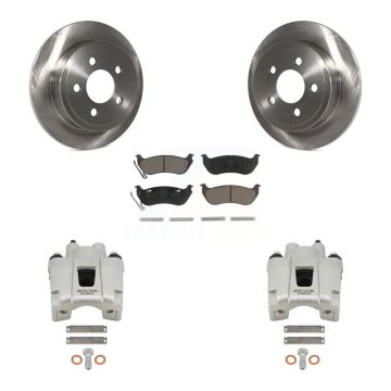 Rear Disc Brake Caliper Rotors And Ceramic Pads Kit For Jeep Liberty Wrangler TJ KC8-100633C