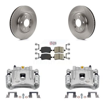 Front Brake Caliper Rotor & Ceramic Pad Kit For 2005 Pontiac G6 With Dual Piston KC8-100633N