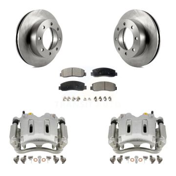 Front Disc Brake Caliper Rotors And Ceramic Pads Kit For Ford F-250 Super Duty F-350 KC8-100633T