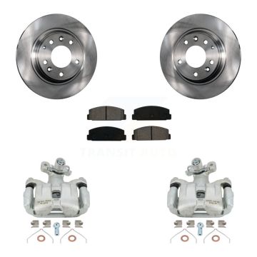 Rear Disc Brake Caliper Rotors And Semi-Metallic Pads Kit For 2003-2005 Mazda 6 KC8-100635S