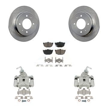 Rear Disc Brake Caliper Rotors And Ceramic Pads Kit For Hyundai Elantra rear brakes KC8-100640C