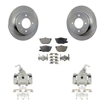 Rear Disc Brake Caliper Rotors And Semi-Metallic Pads Kit For Hyundai Elantra KC8-100641P