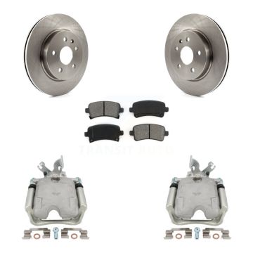 Rear Disc Brake Caliper Rotors And Semi-Metallic Pads Kit For Buick LaCrosse Allure KC8-100641S