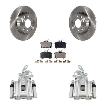 Rear Disc Brake Caliper Rotors Semi-Metallic Pad Kit For 2010-2013 Audi A3 DIESEL engine KC8-100644P
