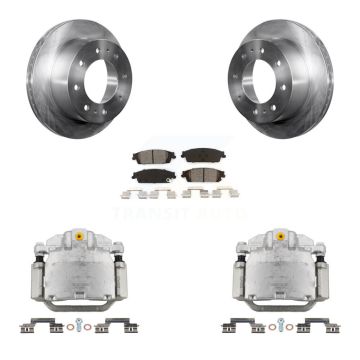 Rear Disc Brake Caliper Rotors And Semi-Metallic Pads Kit For Chevrolet Suburban KC8-100646S