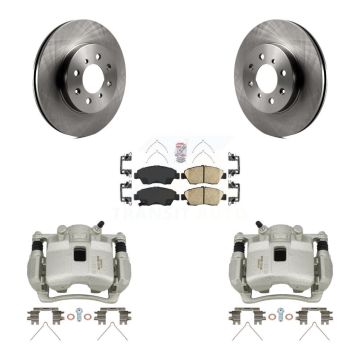 Front Disc Brake Caliper Rotors And Ceramic Pads Kit For 2007-2008 Honda Fit KC8-100647N