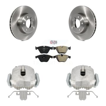 Front Brake Caliper Rotor Semi-Metallic Pad Kit For 2007 BMW 525i Automatic transmission KC8-100648N