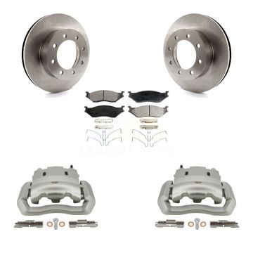 Front Disc Brake Caliper Rotors And Ceramic Pads Kit For Ford E-550 Super Duty Econoline KC8-100648T