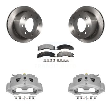 Rear Disc Brake Caliper Rotor And Semi-Metallic Pad Kit For GMC Sierra 3500 HD Chevrolet KC8-100651P