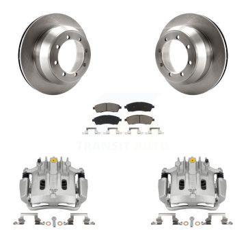 Rear Brake Caliper Rotor Ceramic Pad Kit For Ford F-350 Super Duty With Dual Wheels KC8-100652C