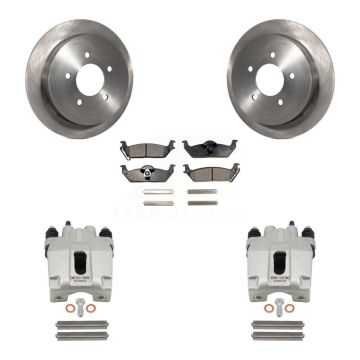 Rear Disc Brake Caliper Rotors And Semi-Metallic Pads Kit For Ford F-150 KC8-100654P