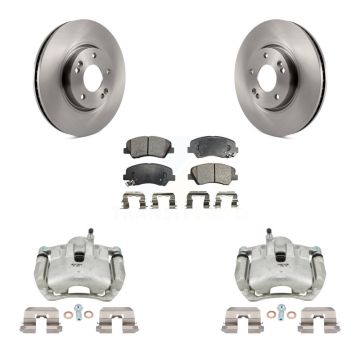 Front Brake Caliper Rotors Ceramic Pad Kit For 2014 Kia Forte SX With 15" Factory Wheels KC8-100655T