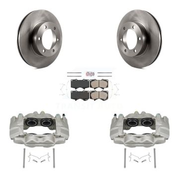 Front Brake Caliper Rotors & Ceramic Pad Kit For 04-06 Toyota Tundra With Casting # 13WG KC8-100657N
