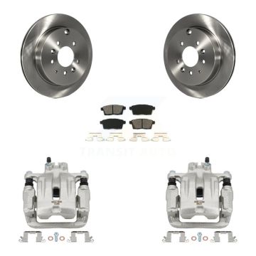 Rear Disc Brake Caliper Rotor Semi-Metallic Pad Kit For Ford Edge Mazda CX-7 Lincoln MKX KC8-100657S