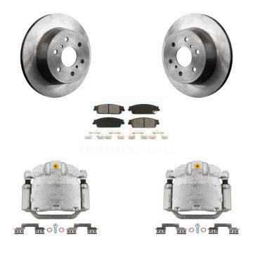 Rear Brake Caliper Rotor & Semi-Metallic Pad Kit For Chevrolet GMC Sierra 1500 Silverado KC8-100658S