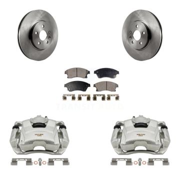 Front Disc Brake Caliper Rotors And Ceramic Pads Kit For 2013-2014 Chevrolet Sonic RS KC8-100660T