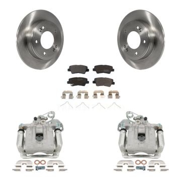 Rear Disc Brake Caliper Rotor & Semi-Metallic Pad Kit For 2017-2020 Hyundai Elantra 2.0L KC8-100661P