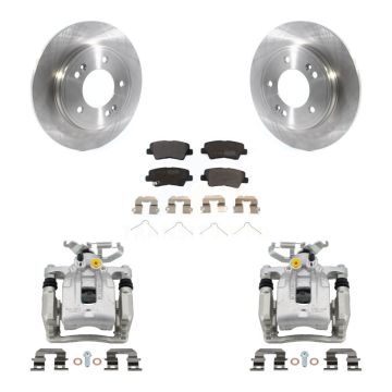 Rear Disc Brake Caliper Rotor & Semi-Metallic Pad Kit For Hyundai Elantra Kia Niro Ioniq KC8-100662P