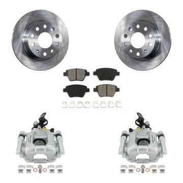 Rear Disc Brake Caliper Rotors And Semi-Metallic Pads Kit For Volkswagen Audi A3 Eos GTI KC8-100663S