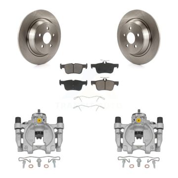 Rear Brake Caliper Rotors Ceramic Pad Kit For Ford Fusion Lincoln MKZ Continental Police KC8-100666C