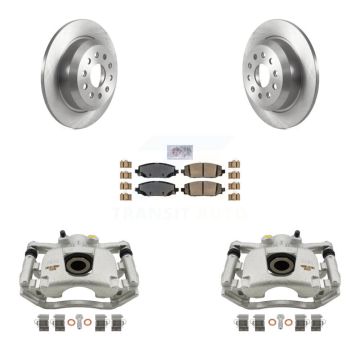Rear Disc Brake Caliper Rotors And Ceramic Pads Kit For 2018-2020 Jeep Wrangler Rubicon KC8-100666N