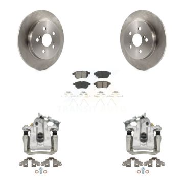 Rear Disc Brake Caliper Rotors And Semi-Metallic Pads Kit For Toyota Prius Plug-In KC8-100666S