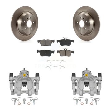 Rear Brake Caliper Rotor Ceramic Pad Kit For 17 Lincoln Continental With 14mm Wheel Lugs KC8-100668C