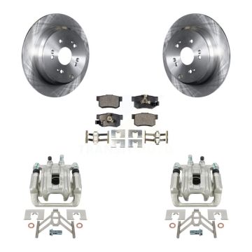 Rear Disc Brake Caliper Rotors And Semi-Metallic Pads Kit For 2005-2006 Honda CR-V KC8-100669P