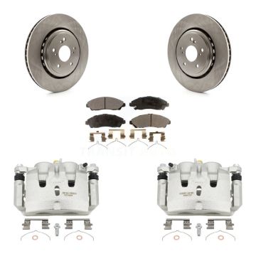 Front Disc Brake Caliper Rotors And Ceramic Pads Kit For 2014-2016 Acura MDX KC8-100669T