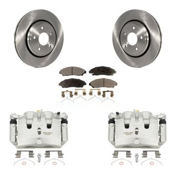 Front Disc Brake Caliper Rotors And Ceramic Pads Kit For Honda Pilot Ridgeline Acura MDX KC8-100670T