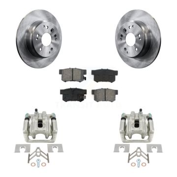 Rear Disc Brake Caliper Rotors And Semi-Metallic Pads Kit For Acura TL Honda Element KC8-100671S