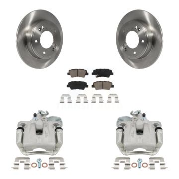 Rear Disc Brake Caliper Rotors And Ceramic Pads Kit For 2014-2016 Kia Soul KC8-100673C