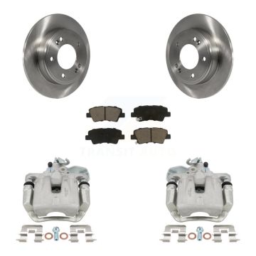 Rear Disc Brake Caliper Rotors And Ceramic Pads Kit For 2017-2018 Kia Soul KC8-100674C